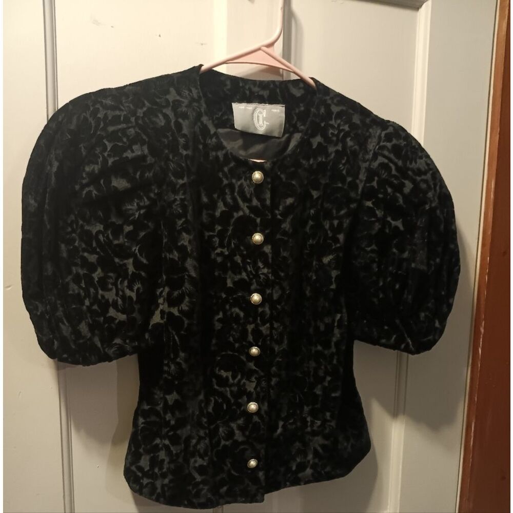🤠Vintage CI New York Paris Black Velvet Pouffy Top Size LG Excellent Condition